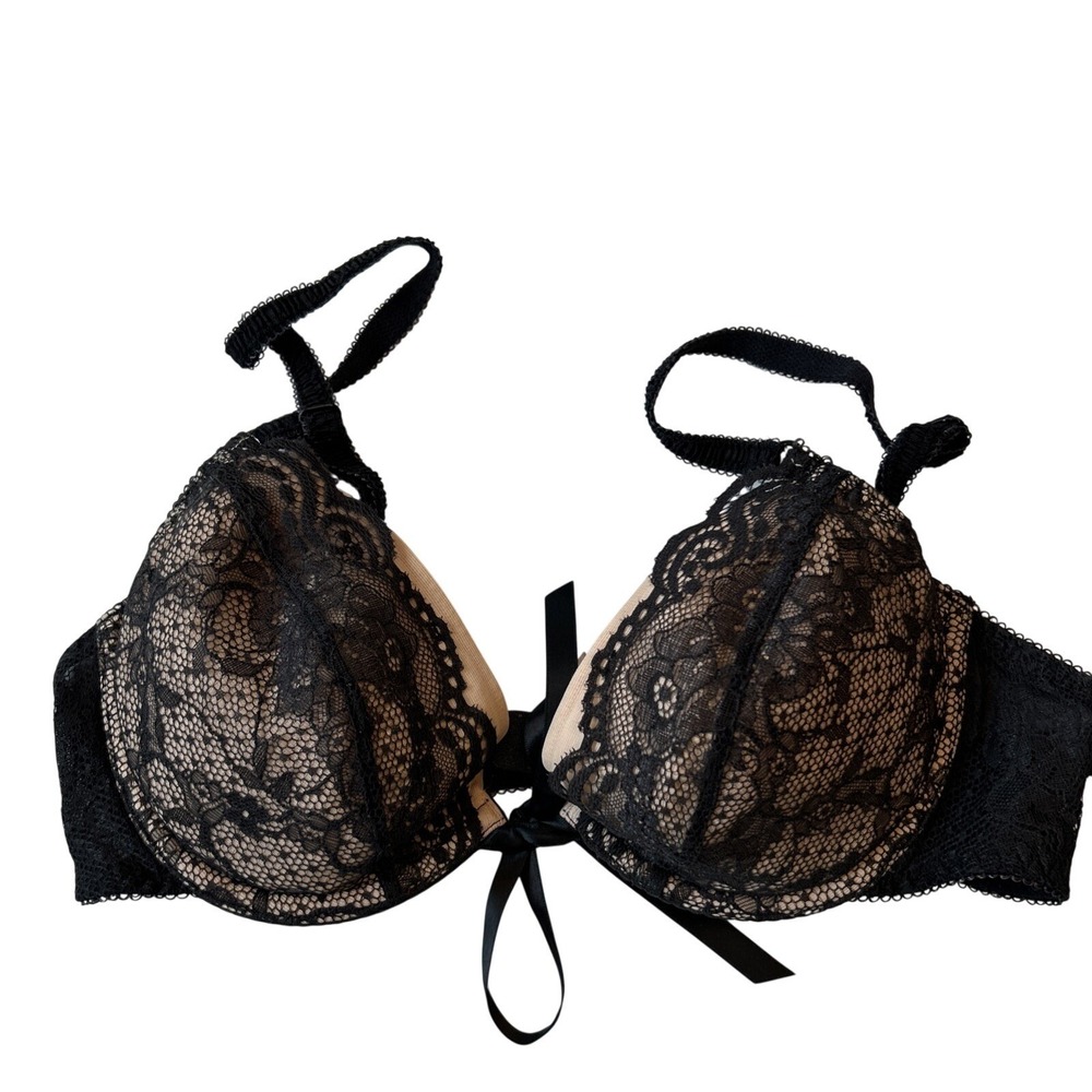 Victoria's Secret Underwire Bra Size 34B Black Lace Y2K  Romantic Girly Feminine